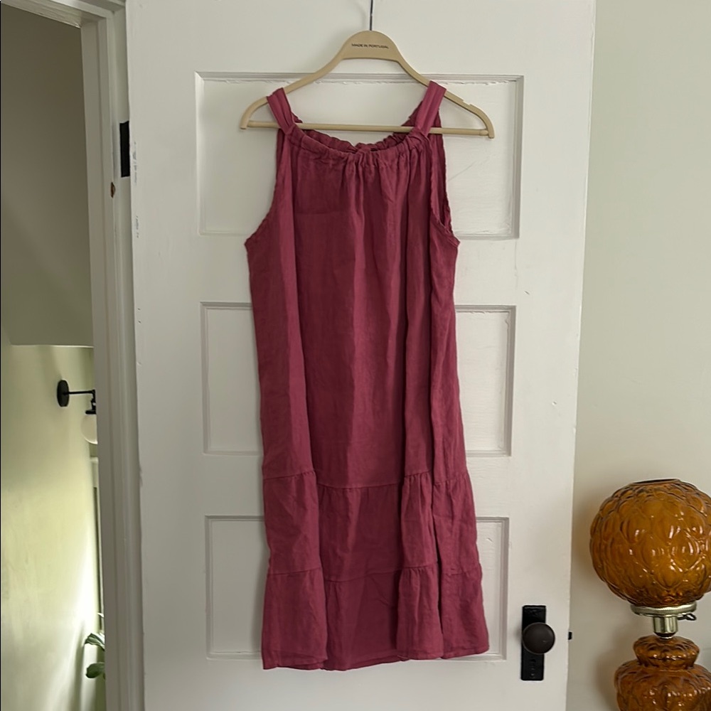Pink/Mauve Sleeveless Linen Dress